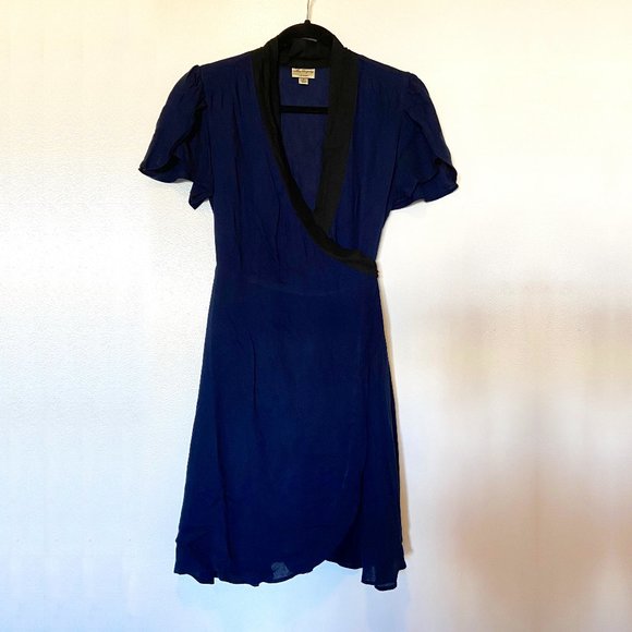 Alice Temperley For Target Blue & Black Wrap Dress M - Picture 1 of 7